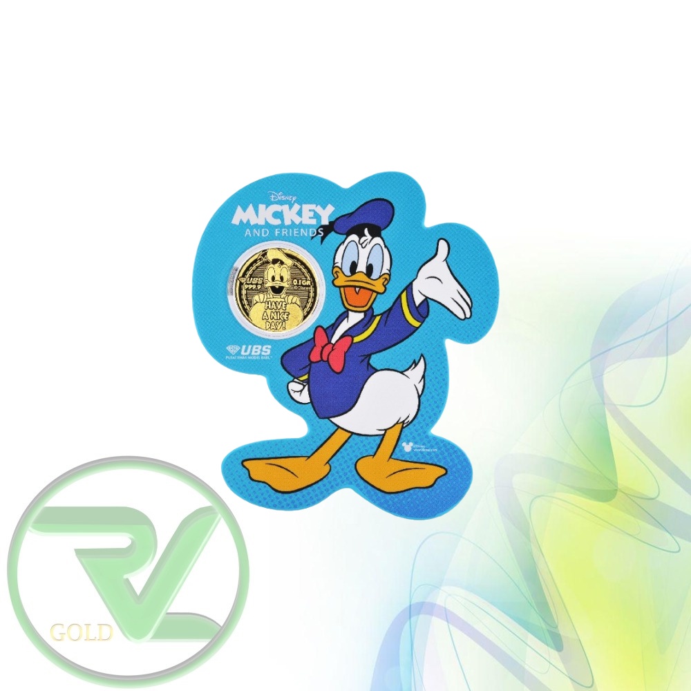 Rvl Gold Emas Logam Mulia Mini Ubs Disney Mickey Mouse And Friends 0.1gr 0.1gram