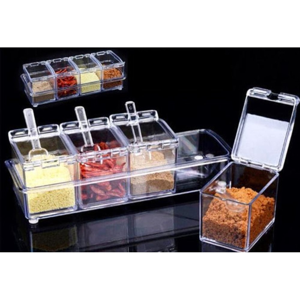 [550gr] LT- [ CRYSTAL SEASONING BOX ] TEMPAT BUMBU CRYSTAL