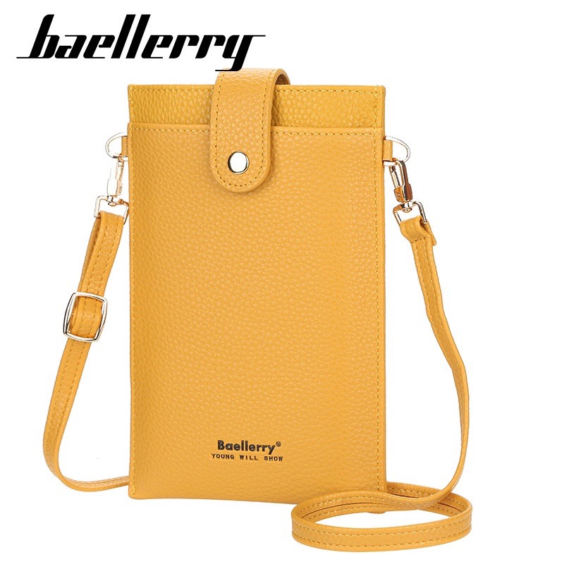 Tas Selempang Kulit Mini Wanita Dompet Cewek Tipis Tekstur Kulit Jeruk Baellerry N8609