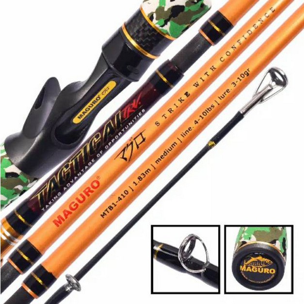 Joran Maguro TACTICAL TRV BC | Sambung 4 | Travel | Gabus | Toman | Alat Pancing