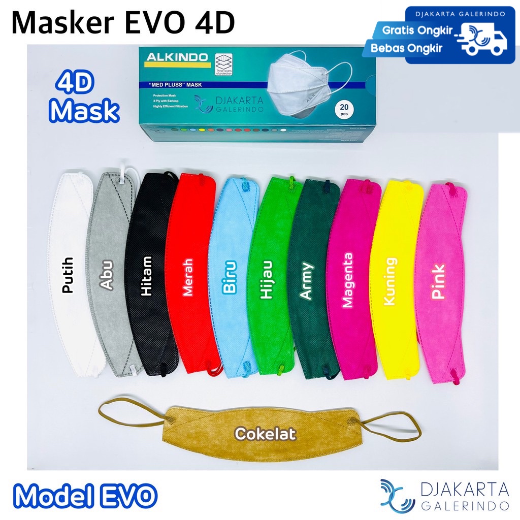 Masker EVO 4D MedPlus KF94 4D Medplus 3 ly 1 Box isi 20 Pcs