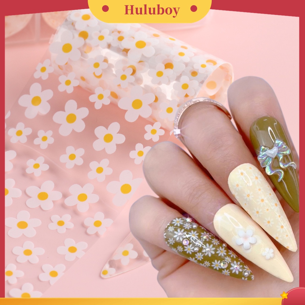 Huluboy Huluboy♡ 10 Rol / Set Stiker Kuku Motif Bunga Krisan Universal Untuk Wanita