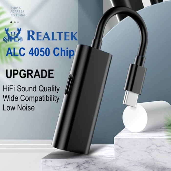 Realtek ALC4050 32 Bits DAC Type C To 3.5mm With PD Fast Charge 2 in 1