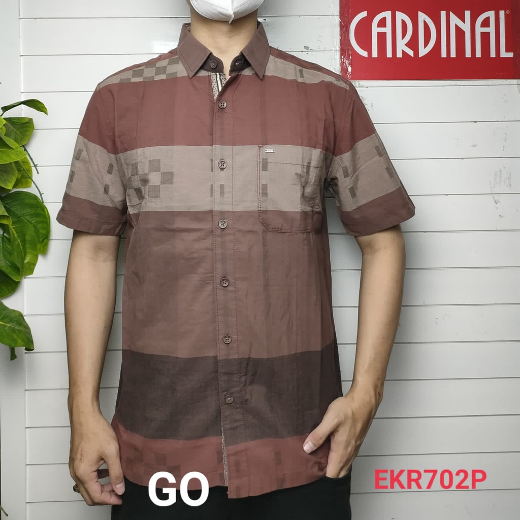 gof CXR CARDINAL KEMEJA CASUAL Pakaian Atasan Pria Kemeja Reguler Hem Casual Santai Lengan Pendek