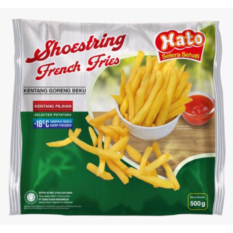 

Hato shoestring French fries 500gr kentang goreng beku potatoes original