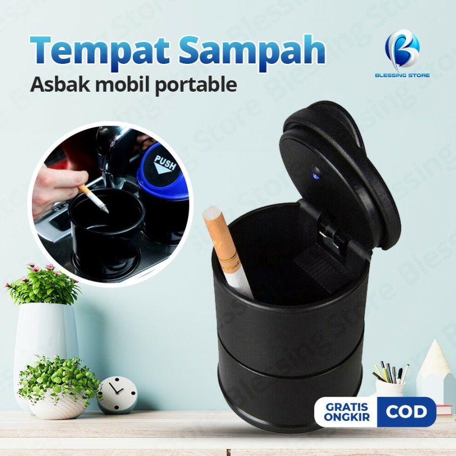 Tempat Sampah Mini Asbak Mobil Asbak Rokok Unik LED