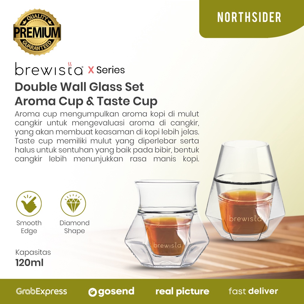 BREWISTA X-SERIES DOUBLE WALL GLASS AROMA CUP &amp; TASTE CUP