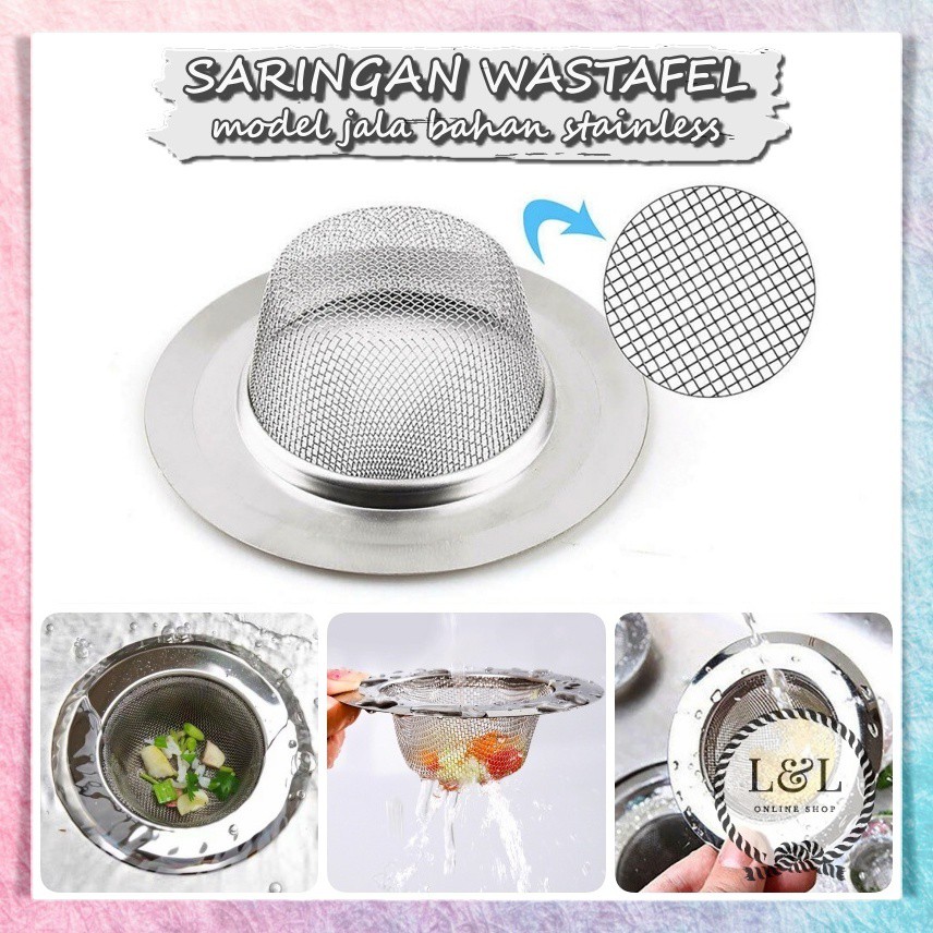 Saringan Wastafel Cuci Piring Stainless Jala Saringan Afur Bak Cuci Gelas Sink Strainer Filter Air