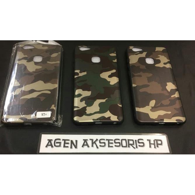 SoftCase Army Vivo V7 Plus V7+ 5.99 inchi Soft Jacket Military TPU - Cokelat