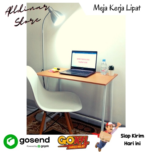 Meja Kerja Minimalis Belajar Lipat Meja Kantor Minimalis Modern Kayu Besi 100x40