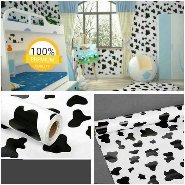 Wallpaper dinding murah ruangan kamar anak motif sapi ...