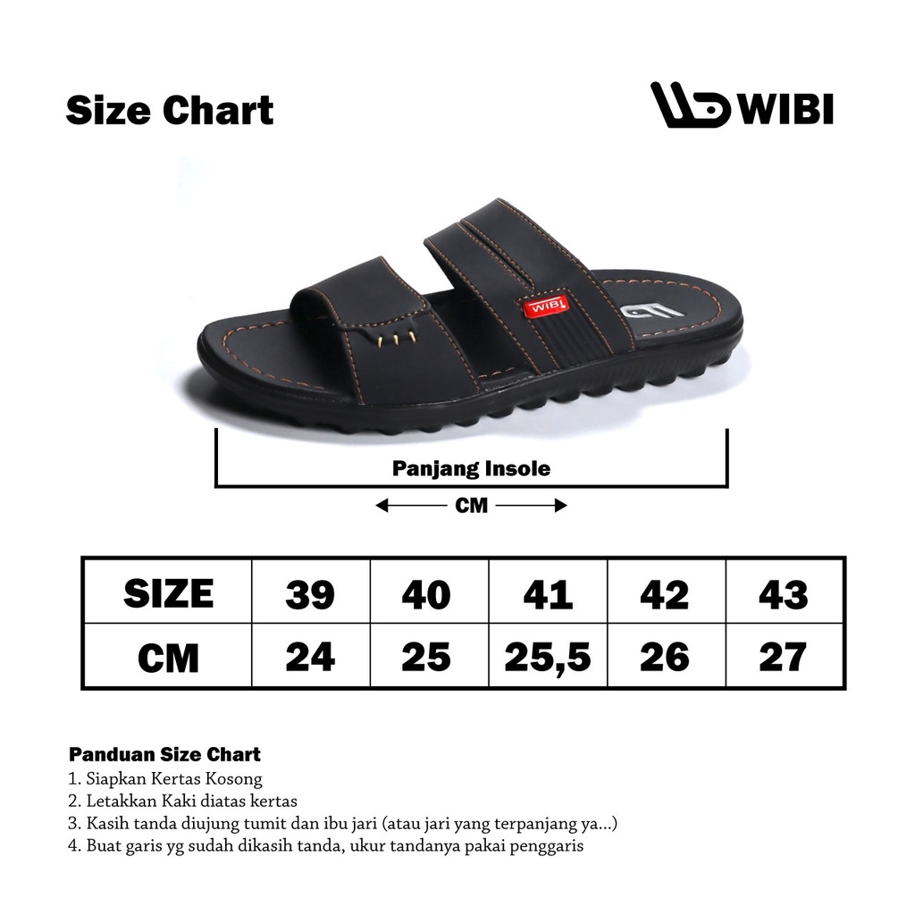 AFLAH X WIBI - Sandal Pria Slide Kulit Ban 2 Distro S23