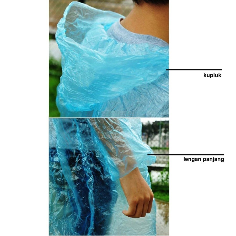 JAS HUJAN PLASTIK / Raincard / Poncho Rain Coat Plastic Disposable Emergency / Jas Hujan Darurat Sekali Pakai