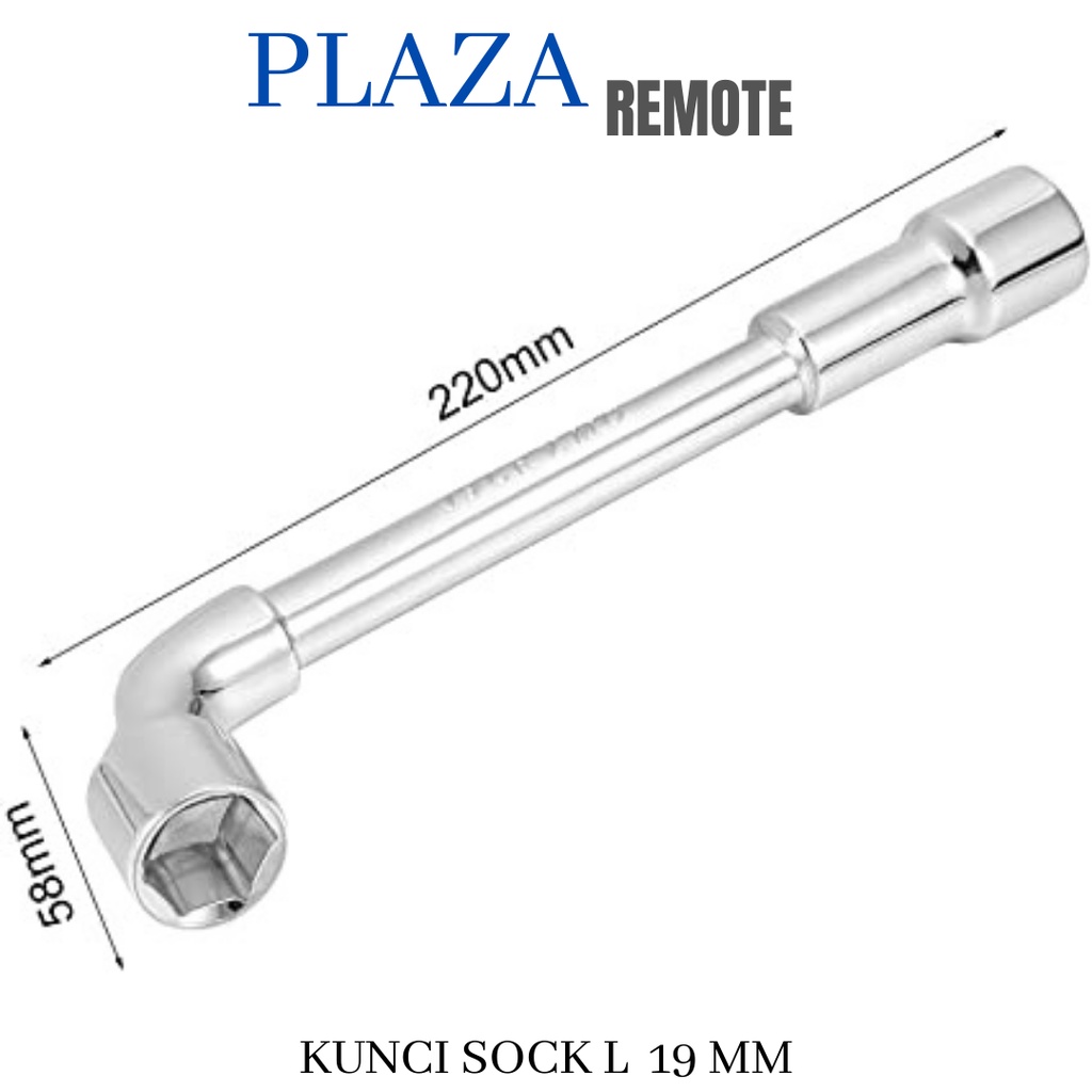 KUNCI SOCK SHOCK L 19 MM KUNCI DOUBLE SOCK ALLEN KEY 2 WAY