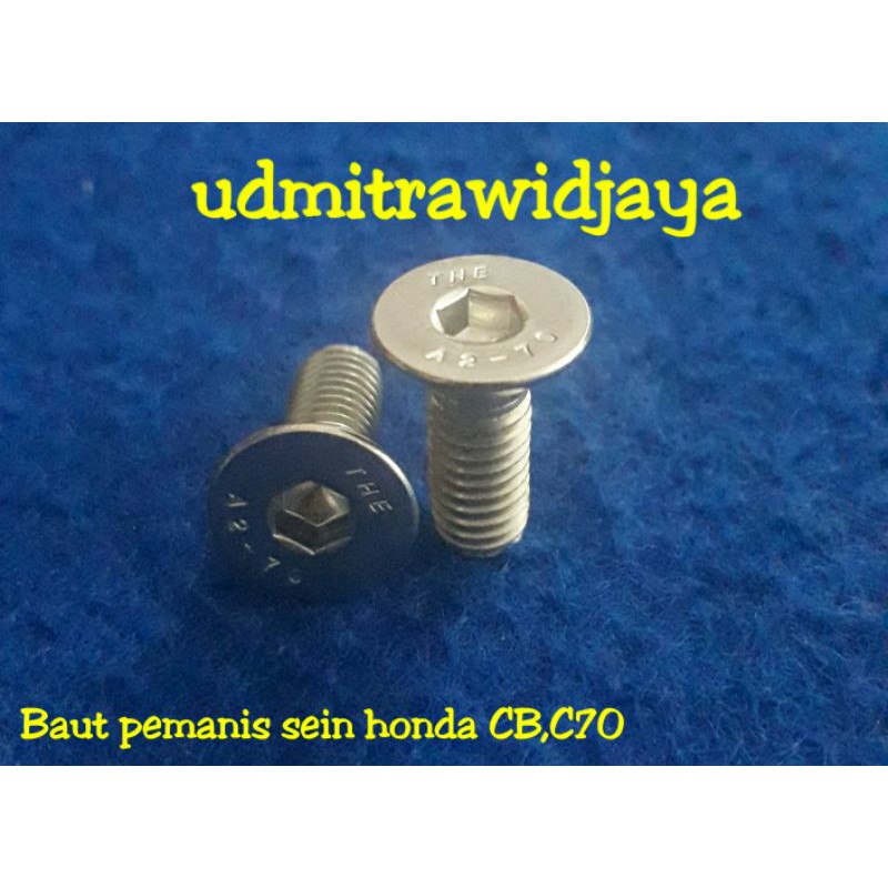 Baut L stainless pemanis manisan sein honda CB C70 1PCS baut manisan reting riting sen CB baut 10an