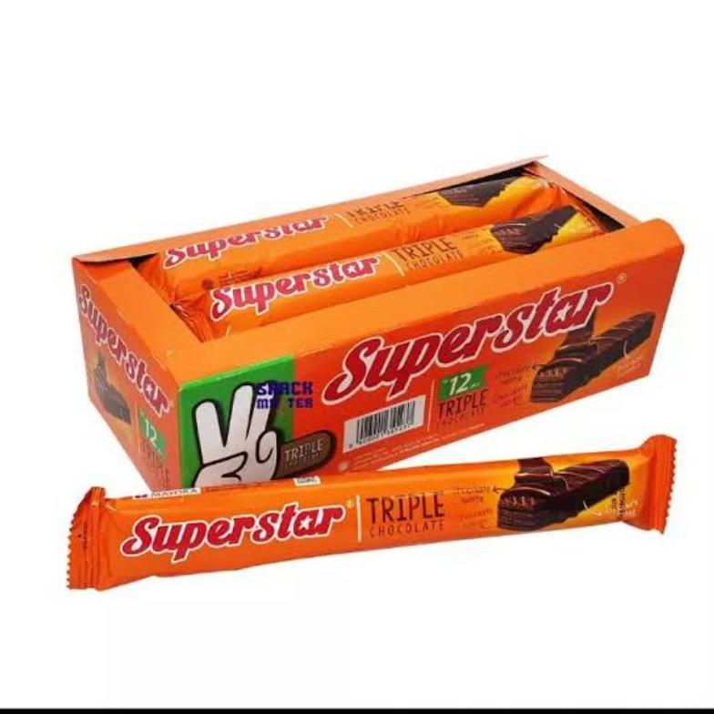 

[PRODUK WC7DR] Roma Superstar Wafer Triple Chocolate Coklat Box Isi 12Pcs E0J