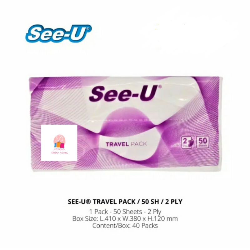 Tisu See U travelpack 50 sheet facial Tissue PROMO !!!