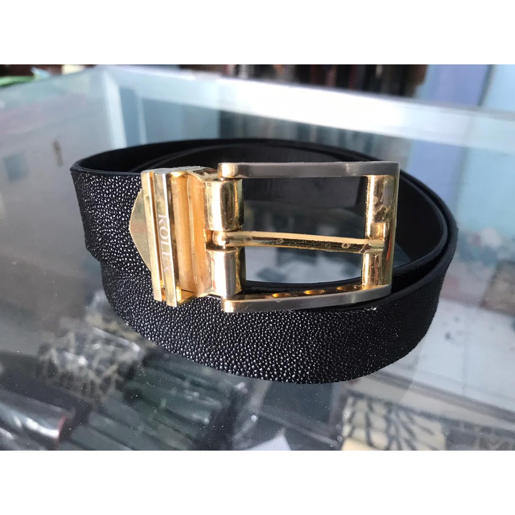 Ikat Pinggang Kulit Ikan Pari Asli Hitam Rolex