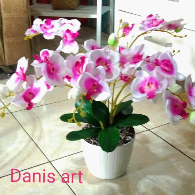 Bunga plastik/ buket anggrek jumbo/ bunga palsu/ anggrek aetificial
