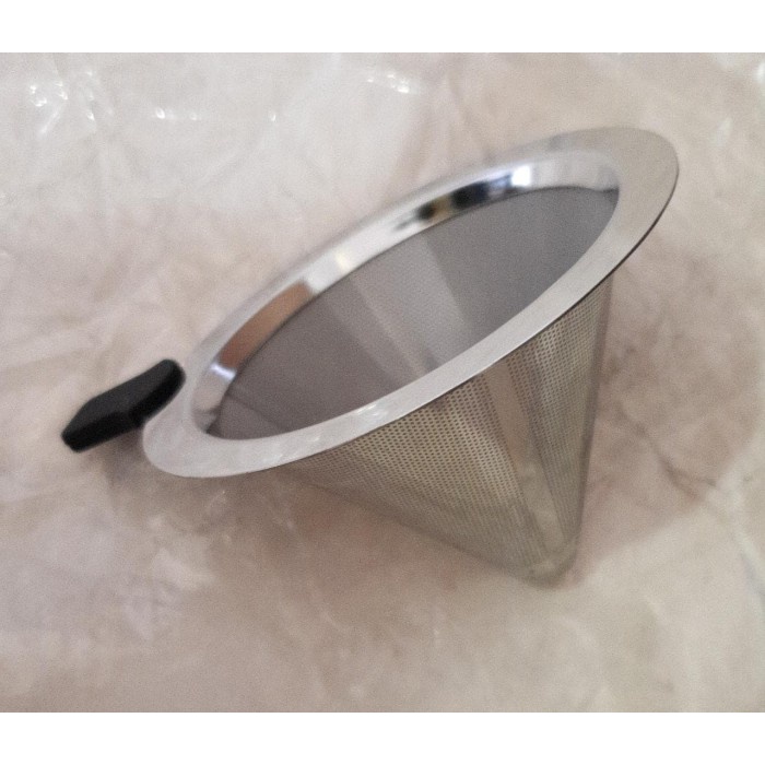 

DISKON - (BISA COD) Filter kopi stainless drip coffee doble mesh V60 pour over coffee drip