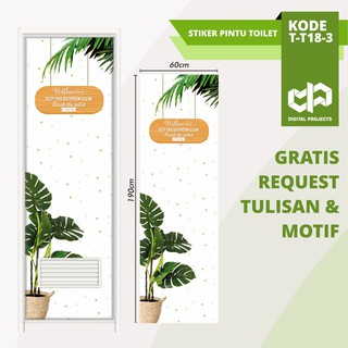 Stiker Pintu  Toilet Kamar  Mandi  Bathroom Tropical Series 