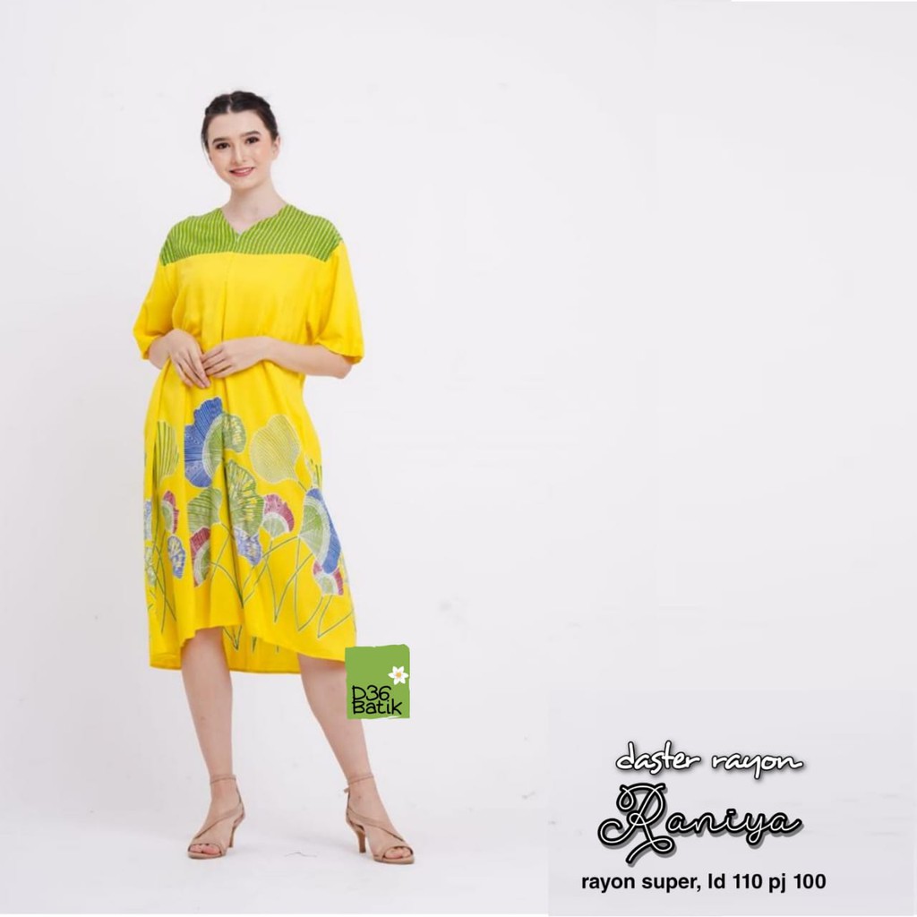 Daster Rayon Raniya Batik Bunga Truntum Jumbo Rayon Santung Santai Casual Home Daster