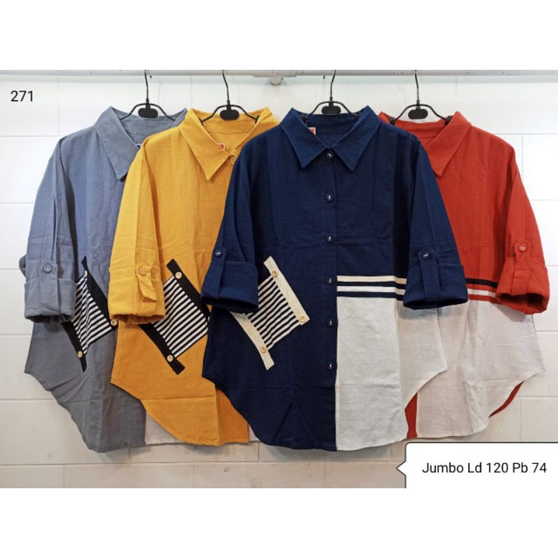 Kameja Katun Linen Jumbo