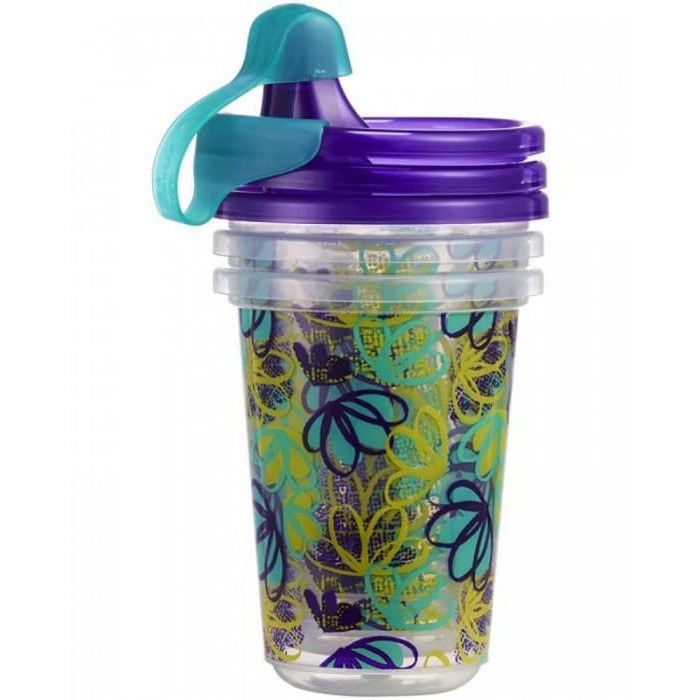 THE FIRST YEARS Y6300A2U TAKE N TOSS DECO SPILL OOF SIPPY CUPS WITH TRAVEL C 3PK - PURPLE  | R3277