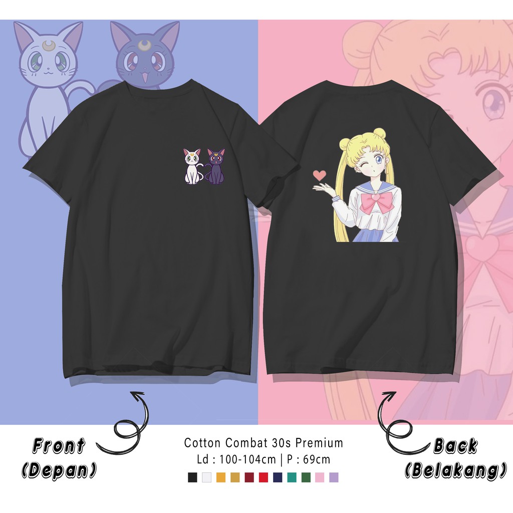 SHAILOR MOON  / TERMURAH BAJU KAOS KATUN WANITA/ PRIA UNISEX LENGAN PENDEK / TUMBLR TEE