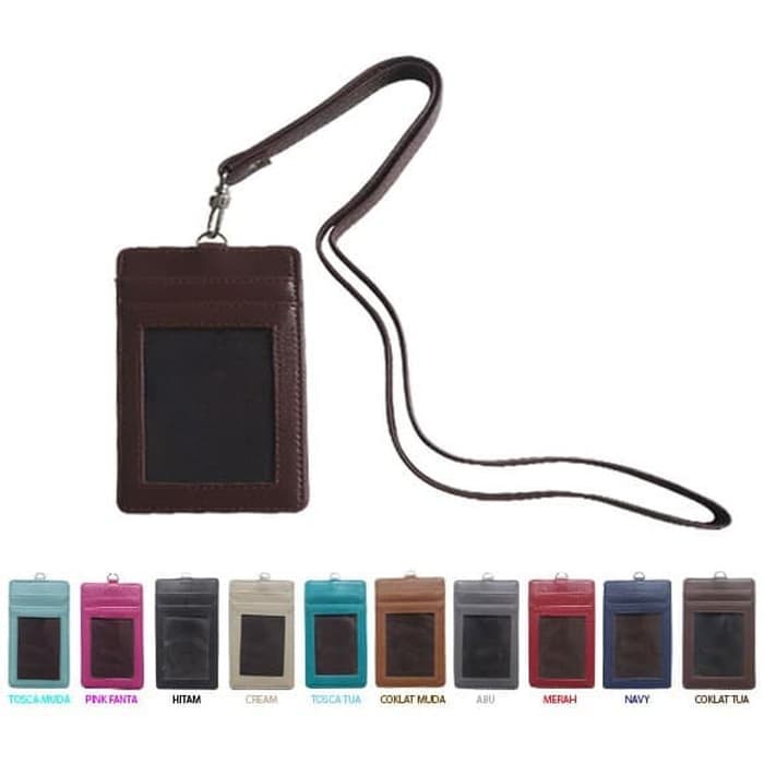 

Name Tag / Tali ID Card Holder / Gantungan ID Card Kulit Sintetis - Merah/ATKProject
