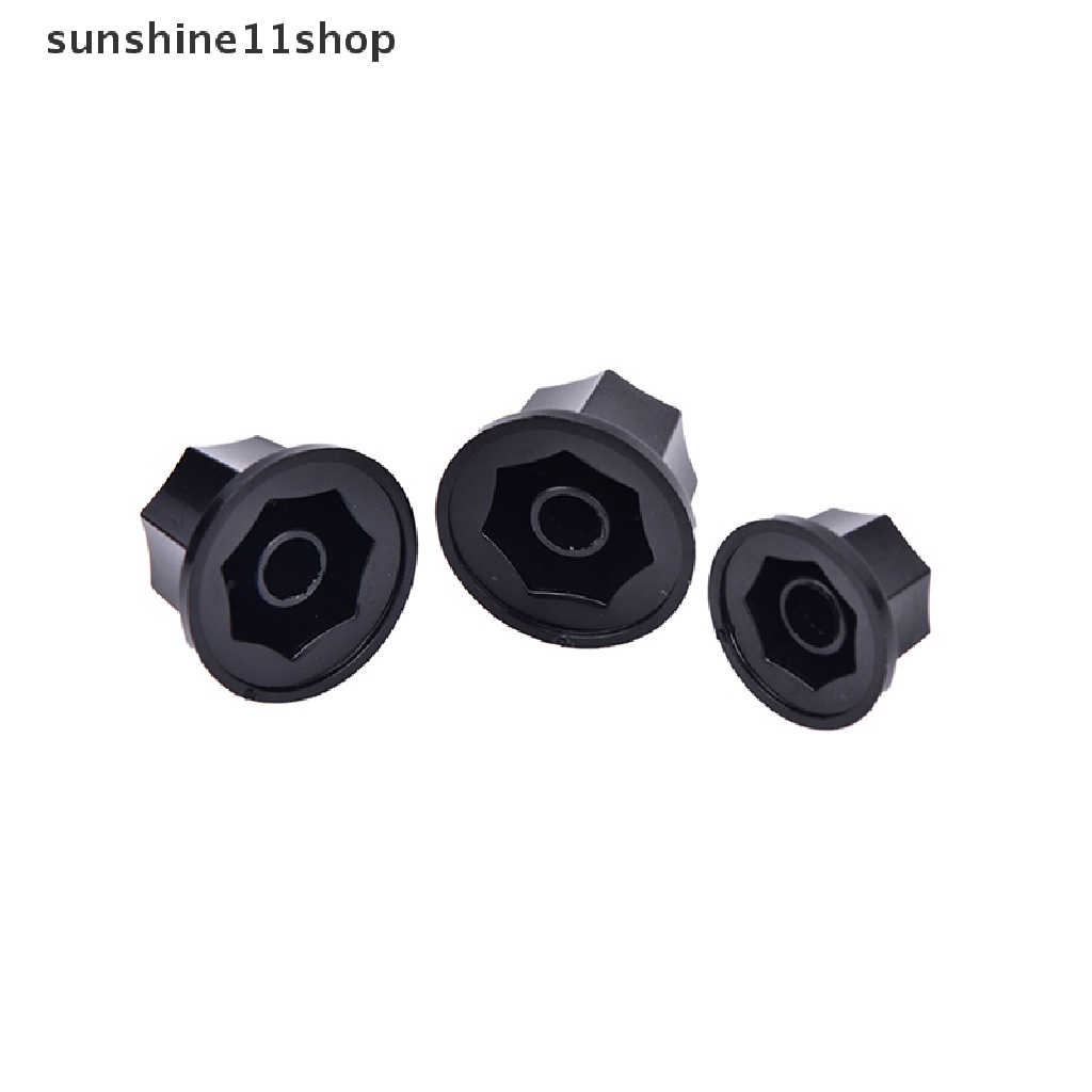 (SHO) 3pcs Knob Kontrol volume Nada Bahan Plastik Warna Hitam Gaya vintage Untuk Gitar jazz / bass