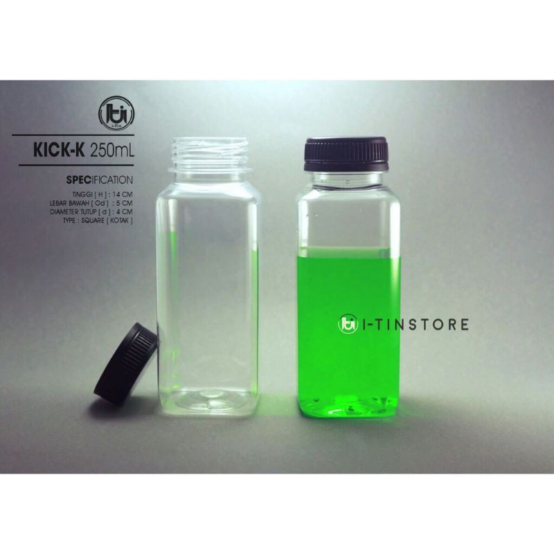 250 ML BOTOL MINUMAN KICK KOTAK PLASTIK  / 250ML BOTOL JUS PLASTIC KOTAK