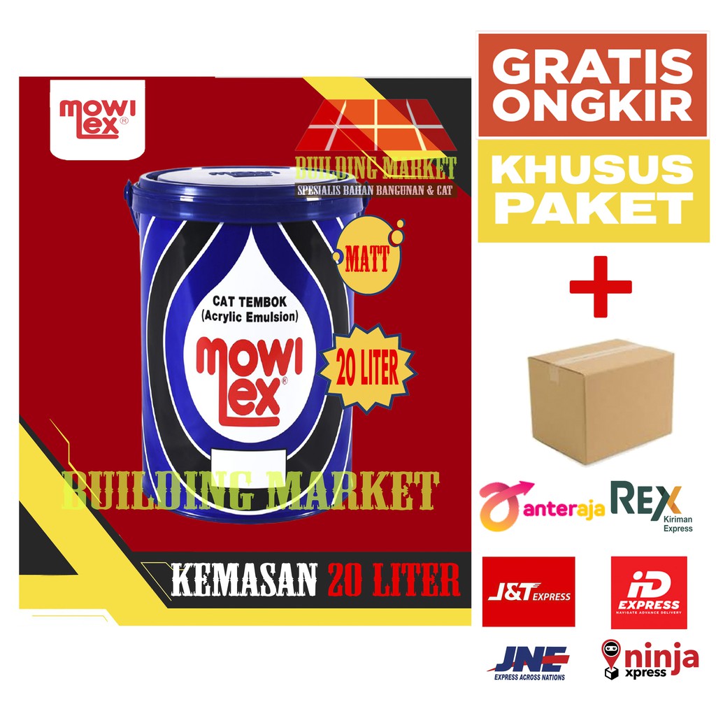 CAT TAMAN PLAFON GRC CAT TEMBOK MOWILEX INTERIOR 20 LITER PAKET