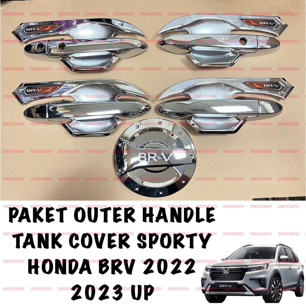 Paket Outer Handle Tank Cover Honda BRV 2022 2023 UP Hitam Chrome