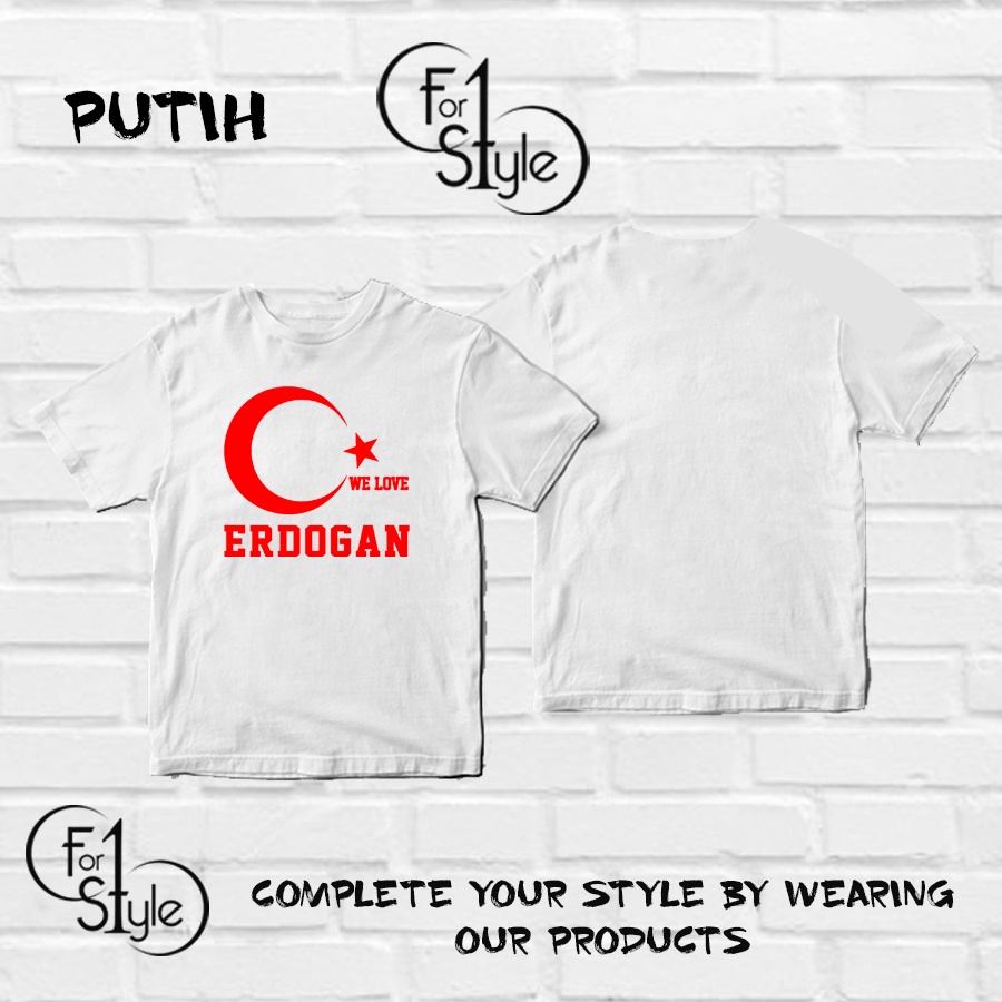 Baju kaos bendera turki love erdogan