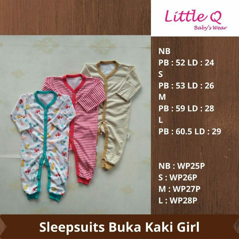 LittleQ 3pcs sleepsuits tutup kaki oblong