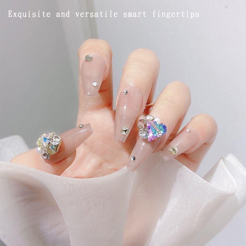 R-flower Nail Art Drill 3D Glitter Diamond Pesona Kuku Berlian Imitasi