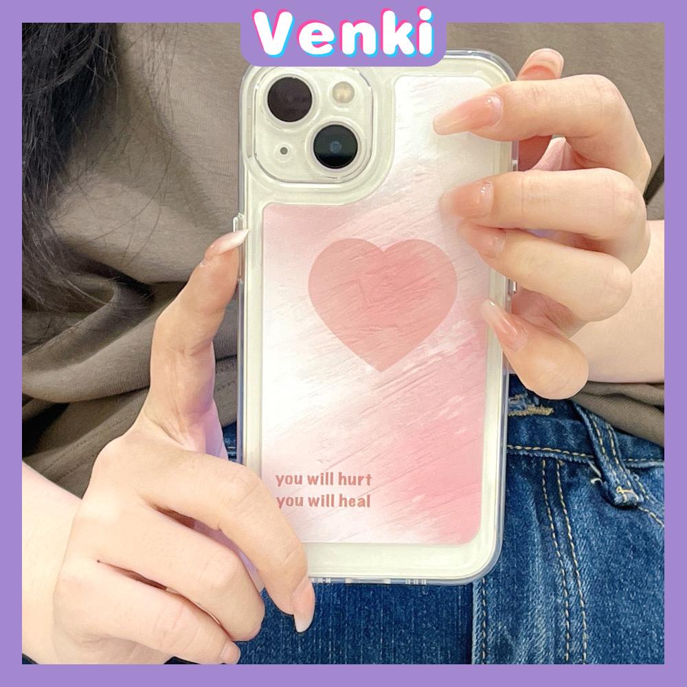 iPhone Case Silicone Soft Case Clear Case Thickened Shockproof Protection Camera Metal Button Pink Heart Compatible For iPhone 11 Pro Max 13 Pro Max 12 Pro Max 7Plus xr XS Max