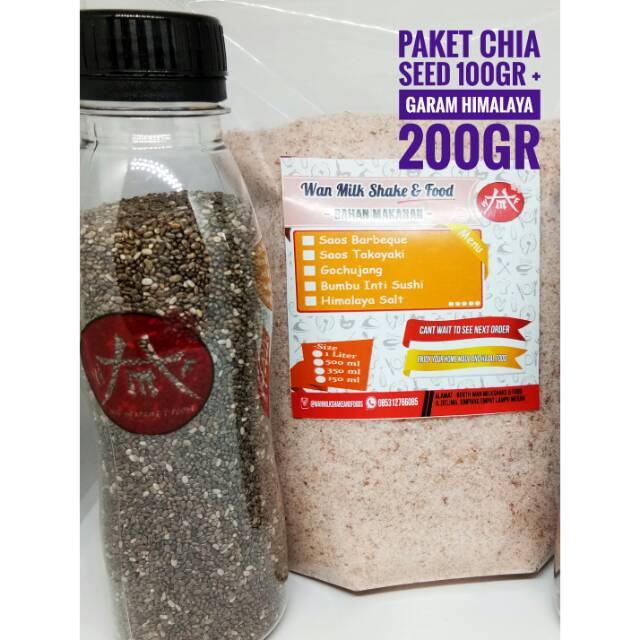 

(pekanbaru) Paket 200gr garam himalaya dan 100gr organic chia seed