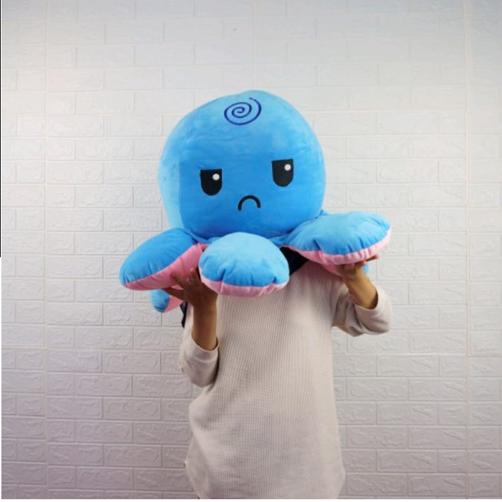 Boneka Gurita/Octopus/Cumi Cute/Ubur-Ubur JUMBO Bolak Balik Lucuu Imut Hadiah