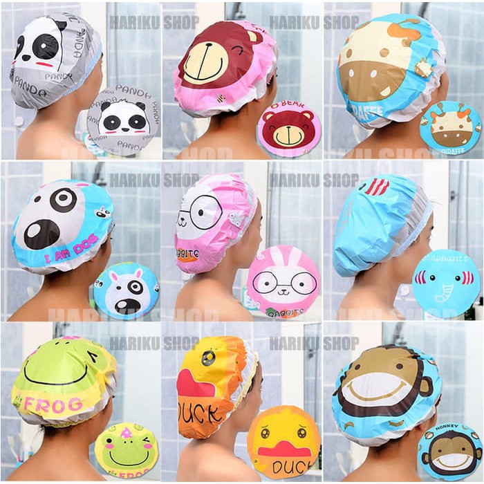 Shower cap karakter motif lucu