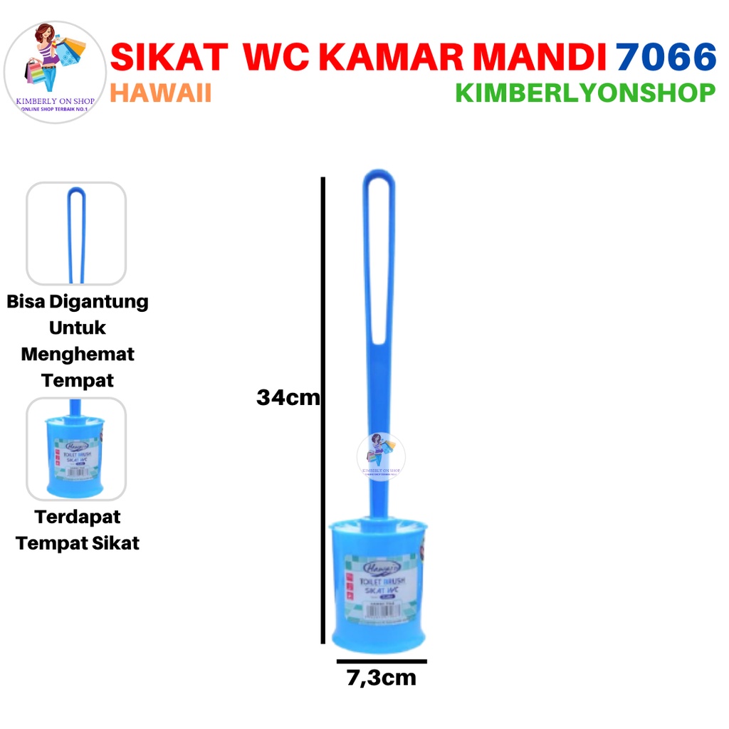 Pembersih Toilet Sikat WC Gagang Clara dengan Tatakan 7066 Hawaii