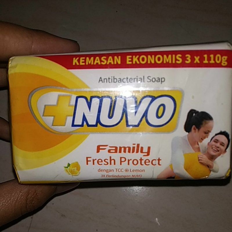 nuvo family fresh protect dengan TCC + lemon sabun mandi batang bar soap 3x110gr