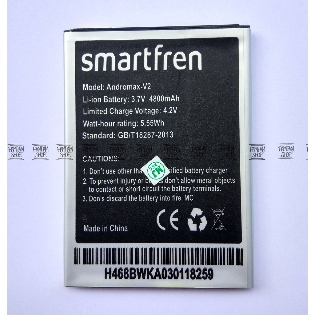 Baterai Handphone Smartfren Andromax V2 Original Double Power ZTE | Battery, Batrai, Batre, HP, V 2