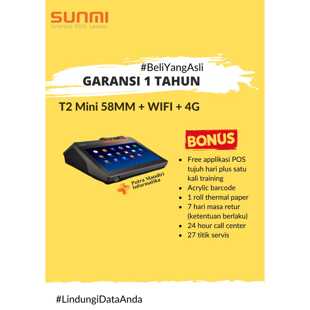 Sunmi T2 Mini 58MM + WIFI + 4G | Shopee Indonesia