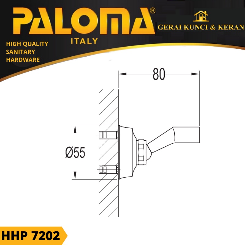 PALOMA HHP 7202 HAND SHOWER HOLDER GOLD EMAS PVD