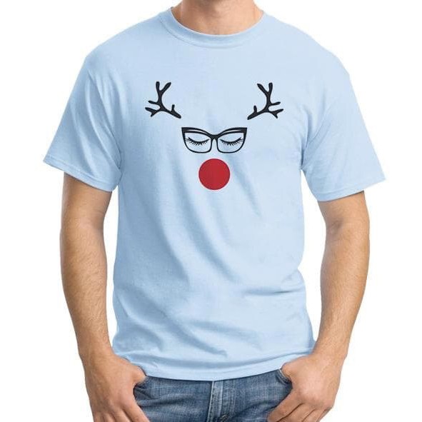 KAOS COMBED 30S NATAL DEER FACE EYES BAJU TSHIRT NATAL