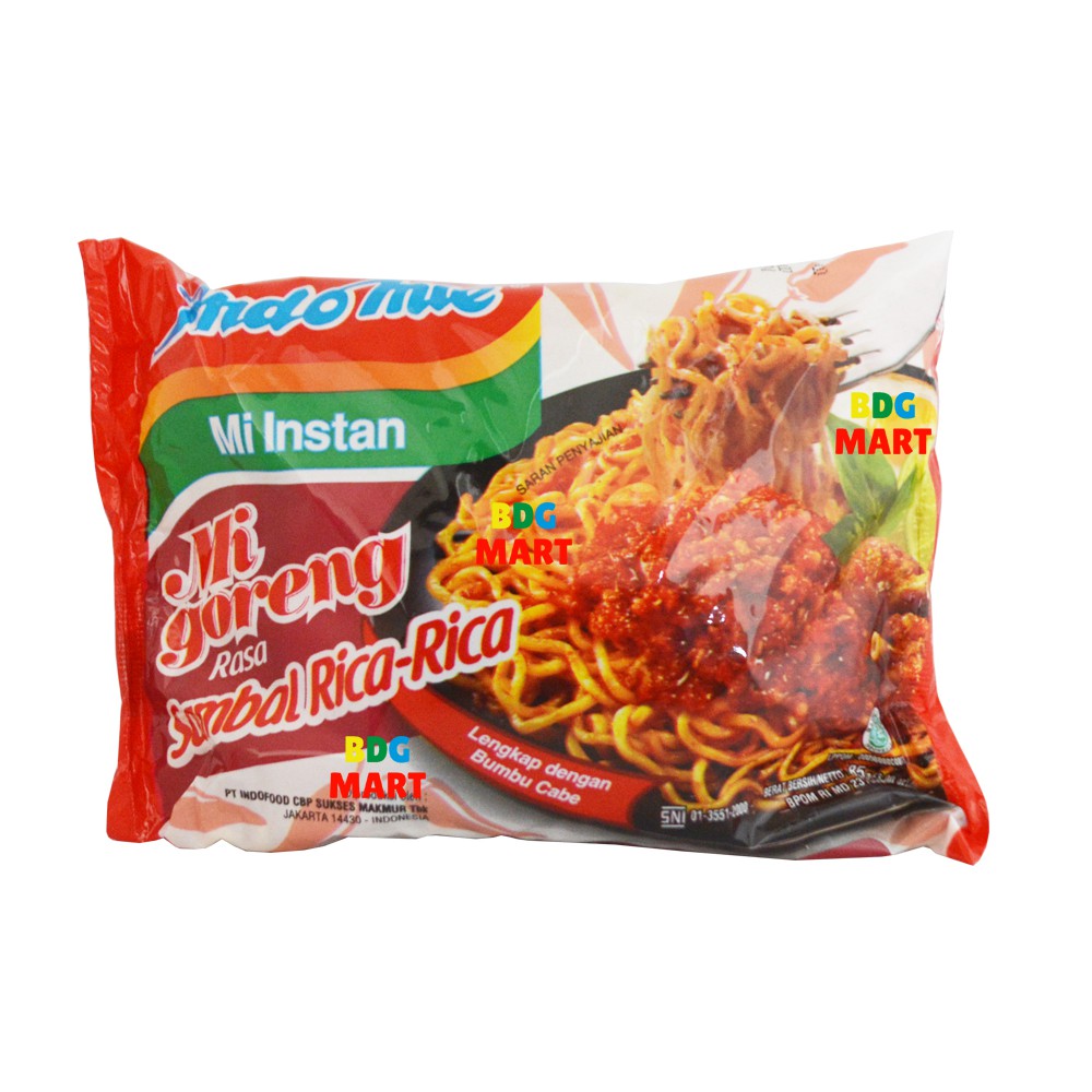 

ECERAN Indomie Sambal Rica Rica Mie Instan Goreng Lengkap Dengan Bumbu Cabe - 85gr