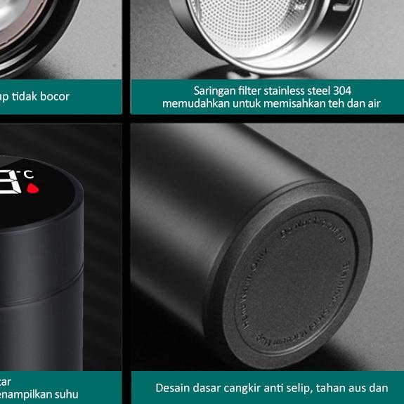 ☀ ecentio 400-1000ml Led suhu Display Termos Air Panas 304 stainless Bisnis Vacuum Flask Botol minum
