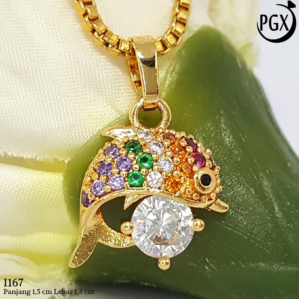 PGX Liontin Kalung Xuping Wanita Perhiasan Lapis Emas Aksesoris Fashion - I167